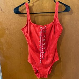 Vibrant orange bathing suit